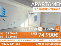 Otopeni apartament 2 camere, terasa